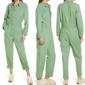 NWT Madewell Garment-Dyed Relaxed Coverall Jumpsuit XS Green Mechanic